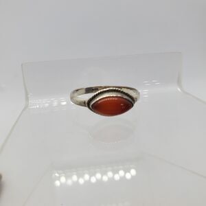 Sterling Silver and Carnelian Ring Size 7.5
